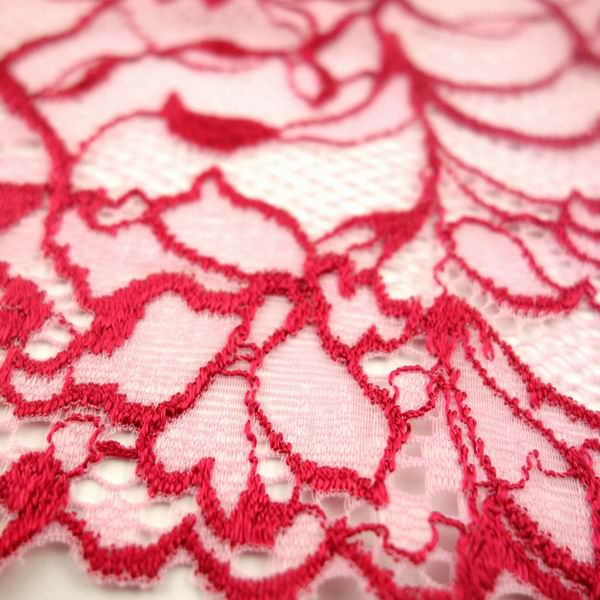 red stretchy lace trim